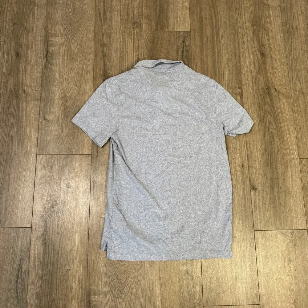 J.Crew Sueded Cotton Polo Shirt Mens M Tall Light Blue Short Sleeve Classic Fit